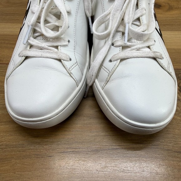 TORY BURCH Leigh Sneakers Womens 8 M Snake Embossed Low White Leather Low - Picture 4 of 11